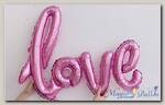 Фольгированная надпись розовая «LOVE»