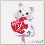 Шар фигура ILY Котенок с сердцем