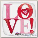 Шар ДЖАМБО Love Белый квадрат