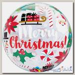 Шар BUBBLE 22 MERRY CHRISTMAS