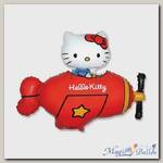 Шар фигура Hello Kitty самолет красный