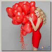 Облако шаров Сердца Средние 50 шт