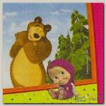 Салфетки Маша и Медведь, 33 см, 12 штук