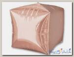 Шар 3D КУБ 15 Б/РИС Металлик Rose Gold