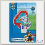 Свеча -цифра 4 Щенячий Патруль, 8 см