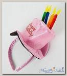 Ободок Розовая шляпка со свечами Happy birthday
