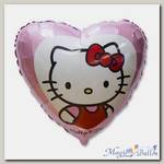 Шар 18 Hello Kitty в сердце розовом