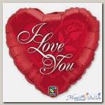 Шарик 18 ILY с розой
