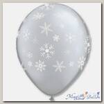 Облако шаров Снежинки Silver  50 шт