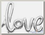 Фольгированная надпись серебро «LOVE»