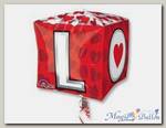 Шар 3D КУБ 15 L-O-V-E G20